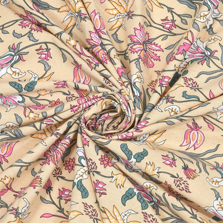 100% Cotton Block Print Bedsheet - Lily