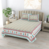 100% Cotton Block Print Bedsheet - Jaal