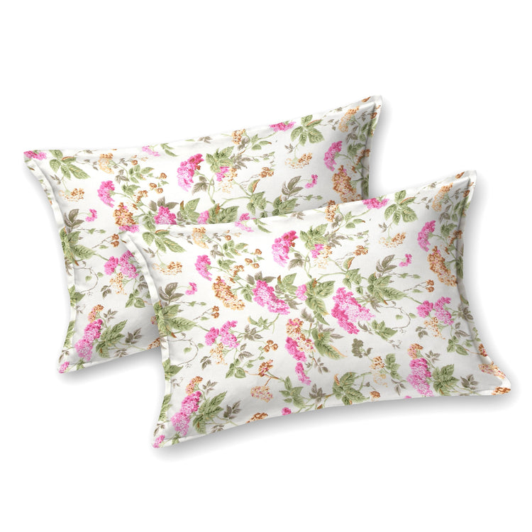 100% Cotton Block Print Bedsheet - Aura of green leaves