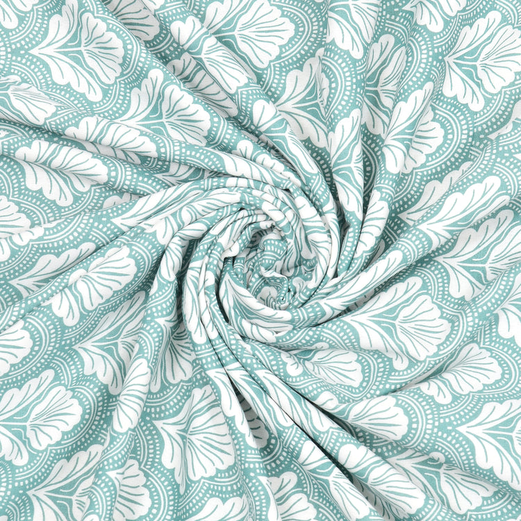 Cotton Mulmul Dohar For Single Bed Size - Garden Of Tulip - Green Dohar