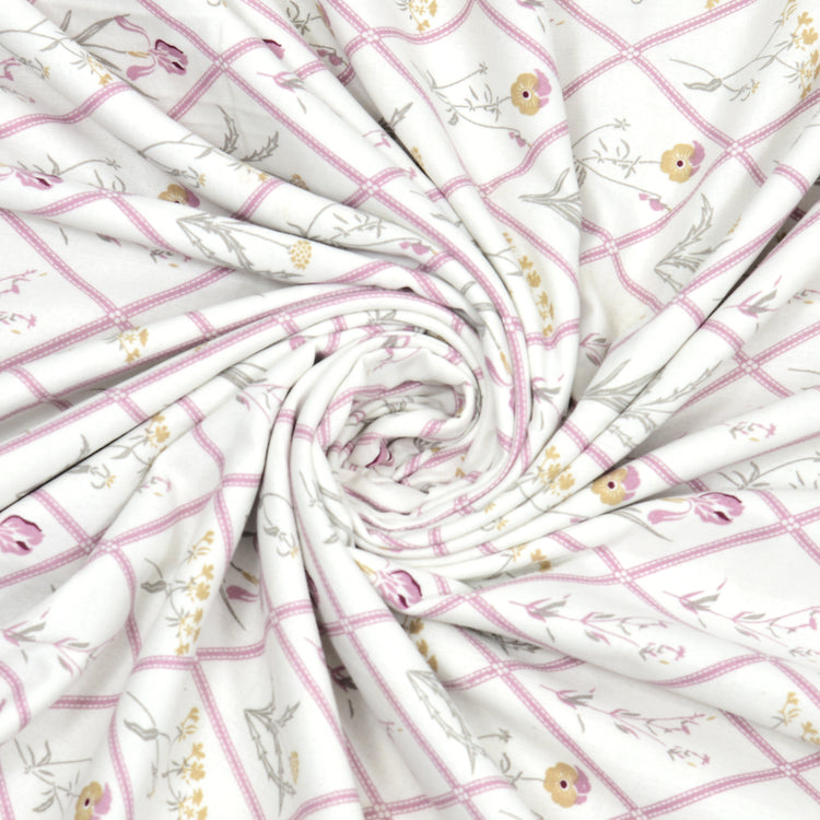 Cotton Mulmul Dohar For Single Bed Size Garden Of Tulip - Pink Dohar