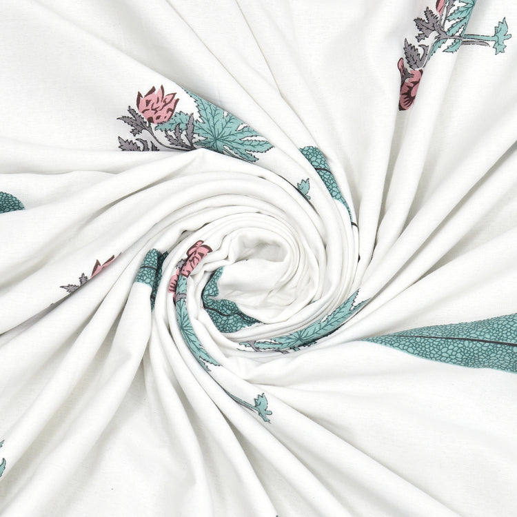Cotton Mulmul Dohar For Double Bed Size Mughal Leaves