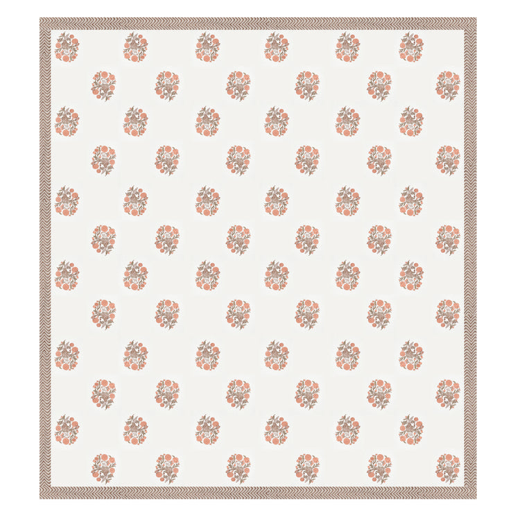 Cotton Hand Block Print Bedsheet Set - Wings-Orange