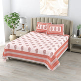 100% Cotton Block Print Bedsheet - Paisley rustic