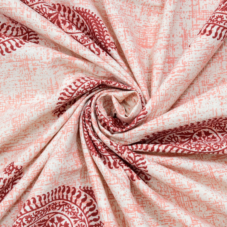 100% Cotton Block Print Bedsheet - Paisley rustic