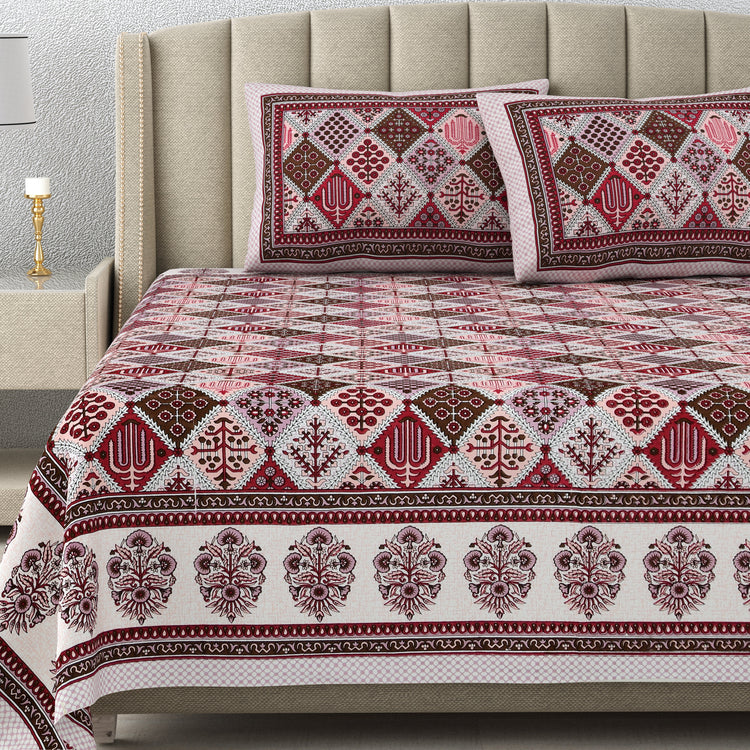 100% Cotton Block Print Bedsheet - Rama