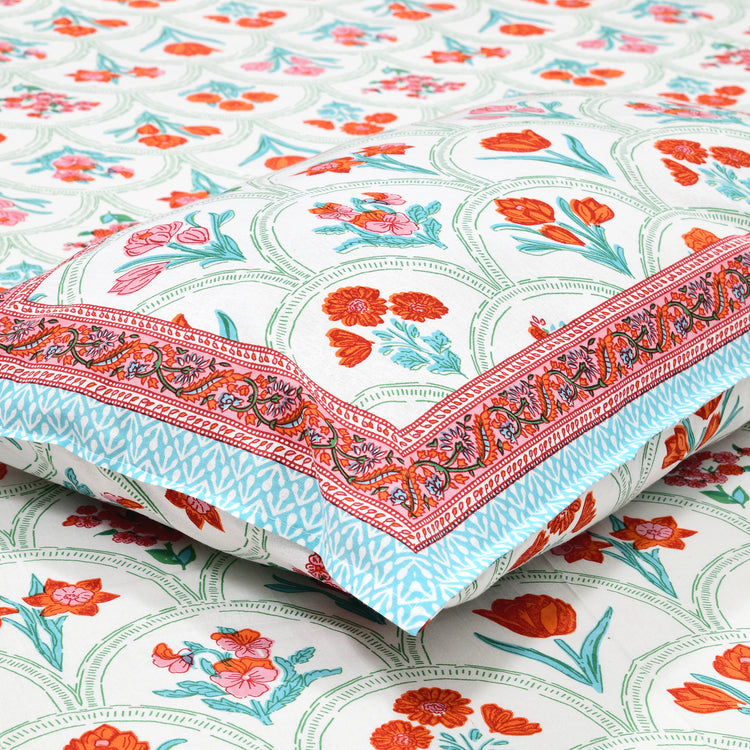 100% Premium Cotton Printed Bedsheet- Botanical