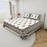 100% Cotton King size Print Bedsheet 90 x 108"- Elegance