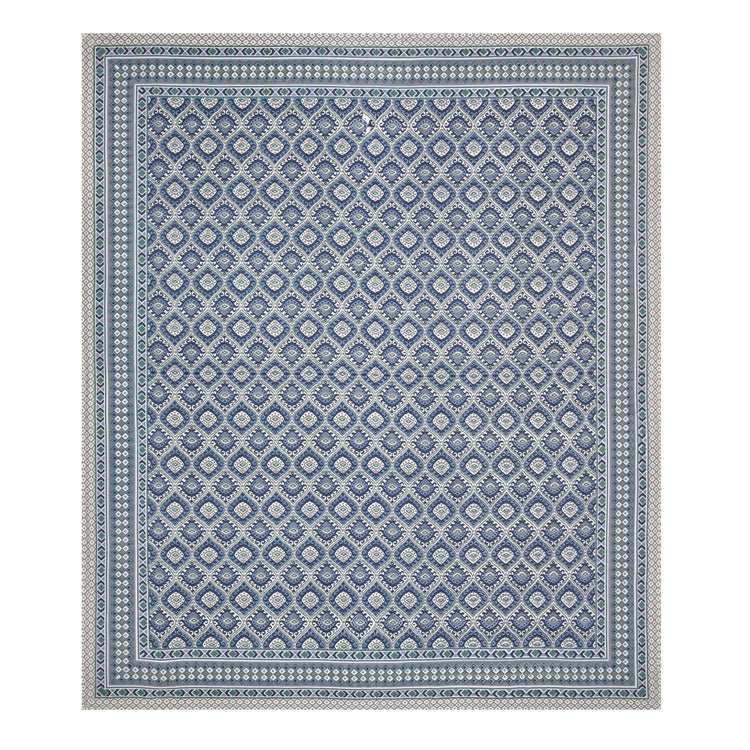 100% Cotton Ikat Designer Printed Bedsheet - Blue