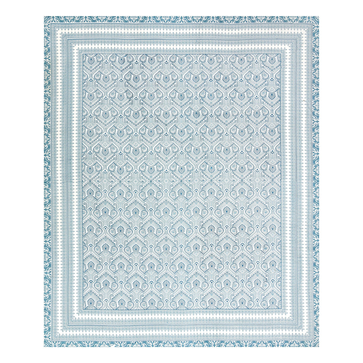 100% Cotton Block Print Bedsheet -Royal Blue