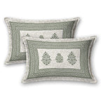 100% Cotton Handblock Print Bedsheet - Block Green