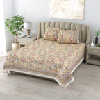 Cotton Print Bedsheet with 2 pillow covers - Lily