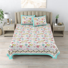Load image into Gallery viewer, 100% Premium Cotton Printed Bedsheet- Gardenia
