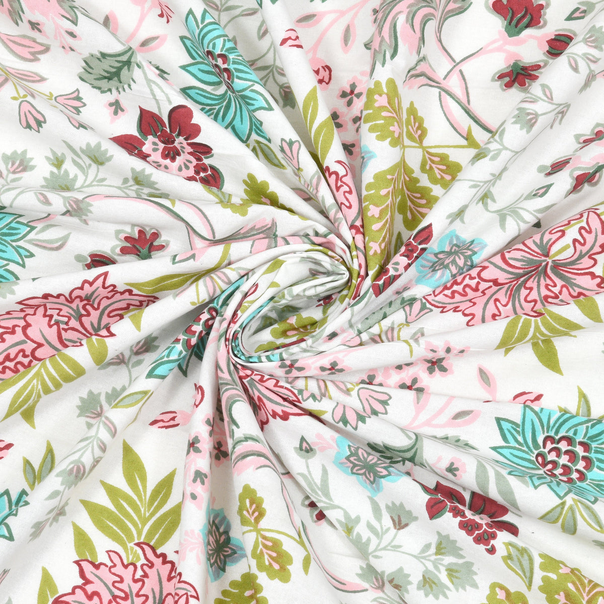 Cotton Print Bedsheet with 2 pillow covers - Gardenia