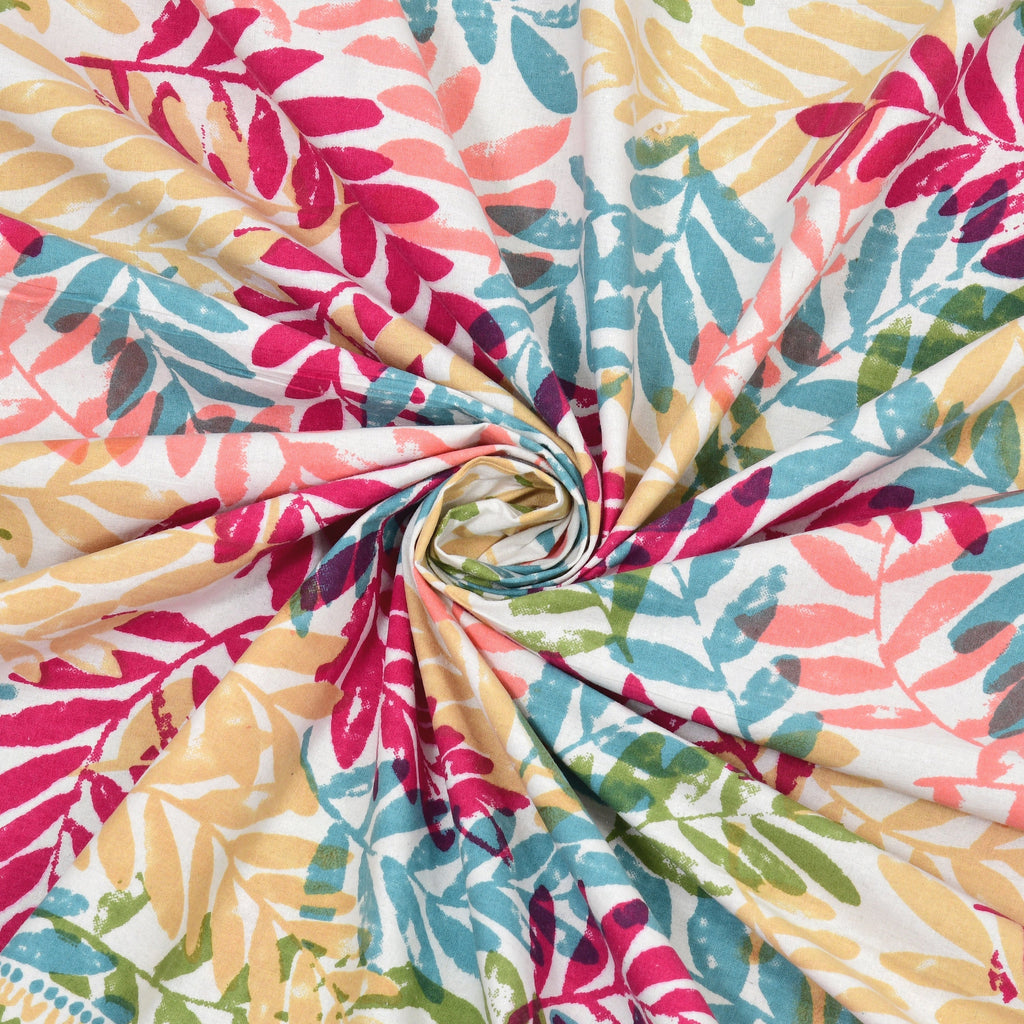 Cotton Print Bedsheet with 2 pillow covers - Autumn