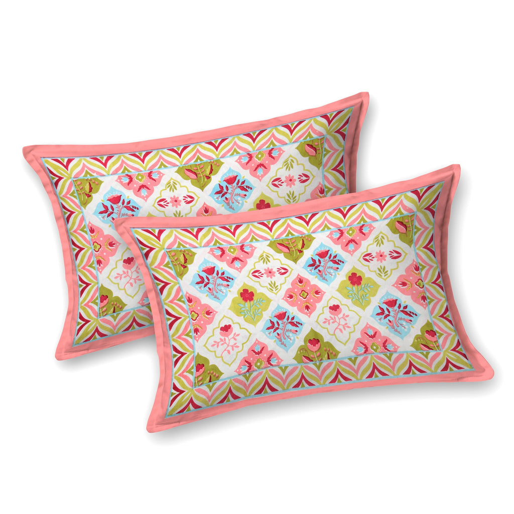 Cotton Print Bedsheet with 2 pillow covers - Mughal