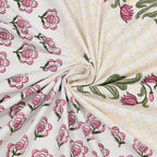 Cotton Super king Handblock Print Bedsheet with 2 pillow covers - Heritage