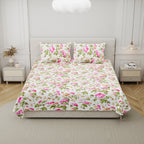 Cotton Print Bedsheet with 2 Pillow Covers - Aura