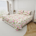 Cotton Print Bedsheet with 2 Pillow Covers - Aura