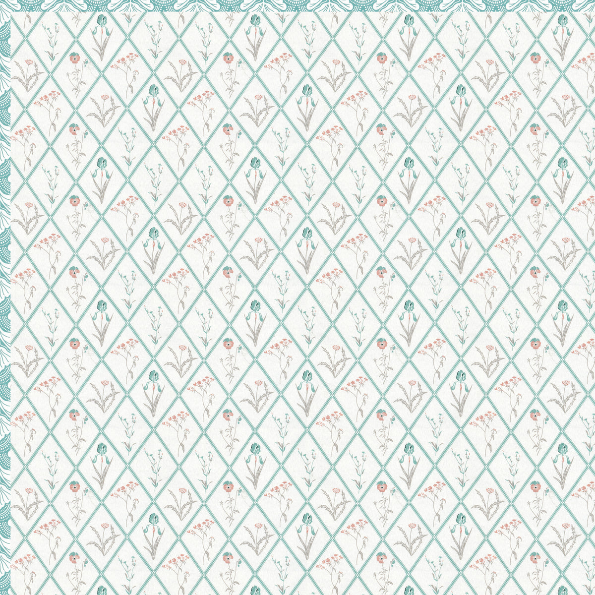 Cotton Mulmul Dohar For Single Bed Size - Garden Of Tulip - Green Dohar