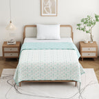 Tulip Green Cotton Reversible Mulmul Dohar for Single bed size