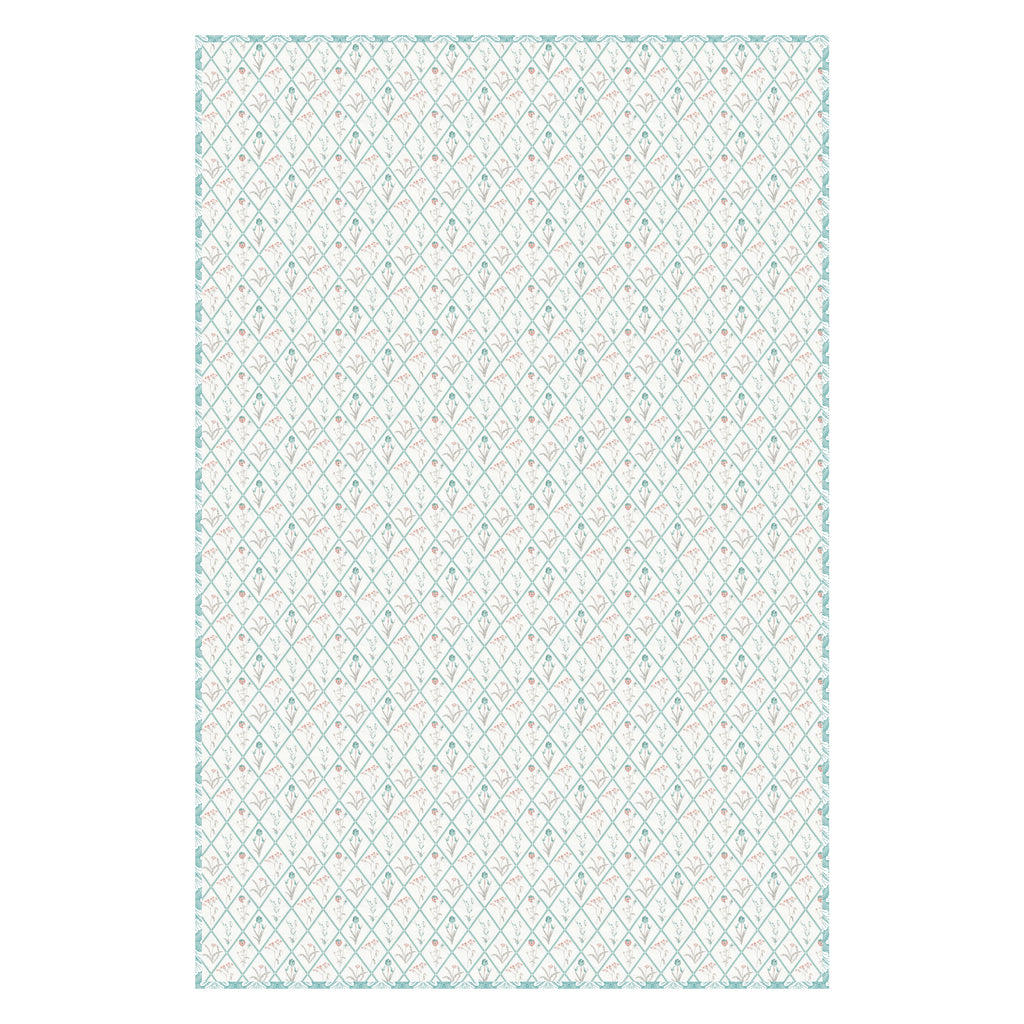Tulip Green Cotton Reversible Mulmul Dohar for Single bed size