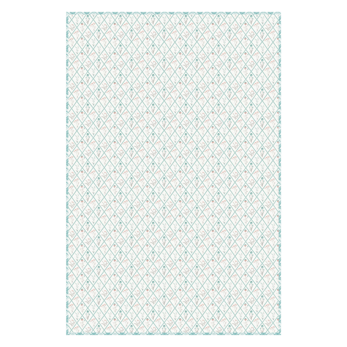 Cotton Mulmul Dohar For Single Bed Size - Garden Of Tulip - Green Dohar