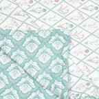 Tulip Green Cotton Reversible Mulmul Dohar for Single bed size