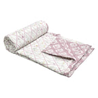 Tulip Purple Cotton Reversible Mulmul Dohar for Single Bed Size