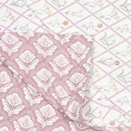 Tulip Purple Cotton Reversible Mulmul Dohar for Single Bed Size