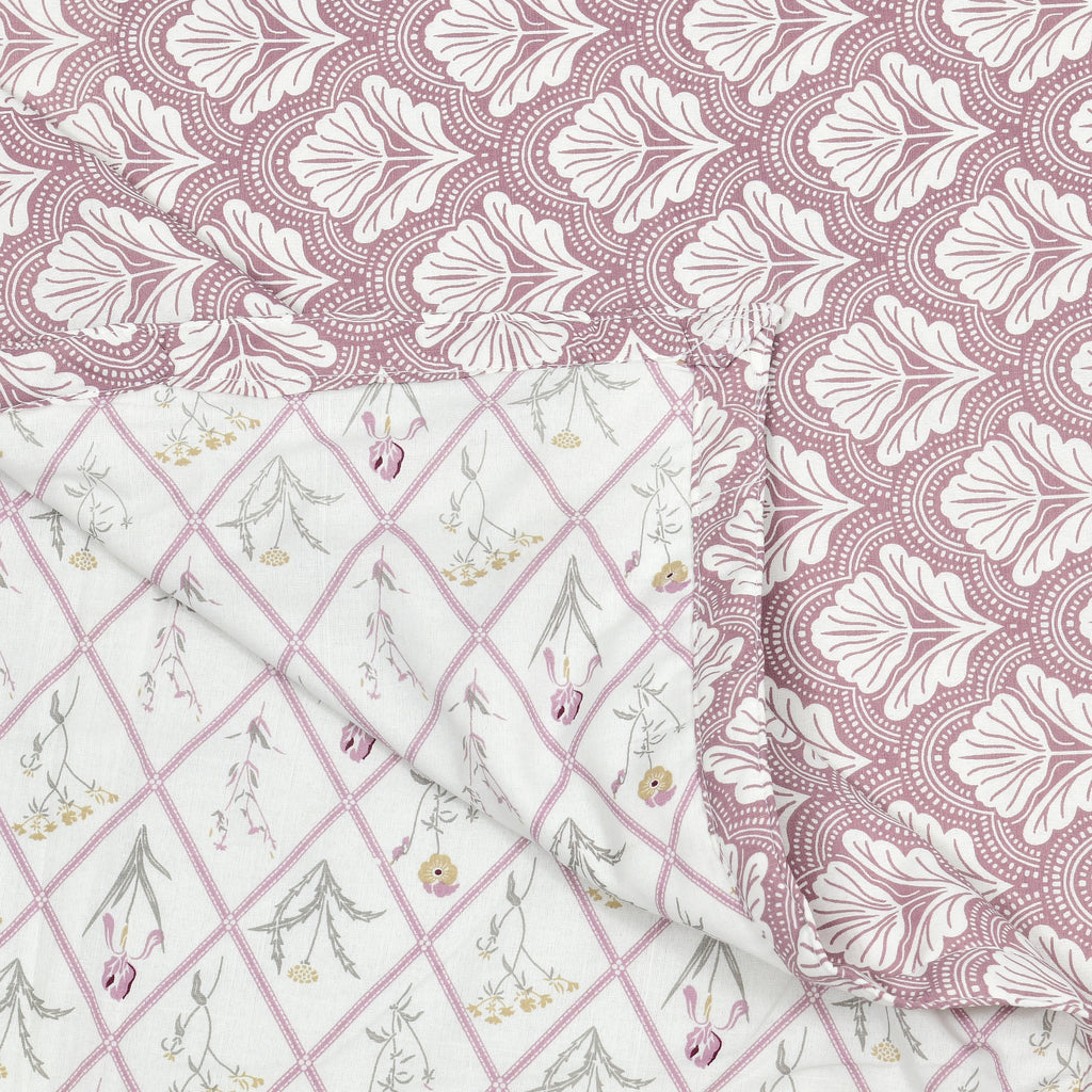 Tulip Purple Cotton Reversible Mulmul Dohar for Single Bed Size