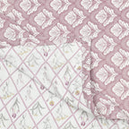 Tulip Purple Cotton Reversible Mulmul Dohar for Single Bed Size