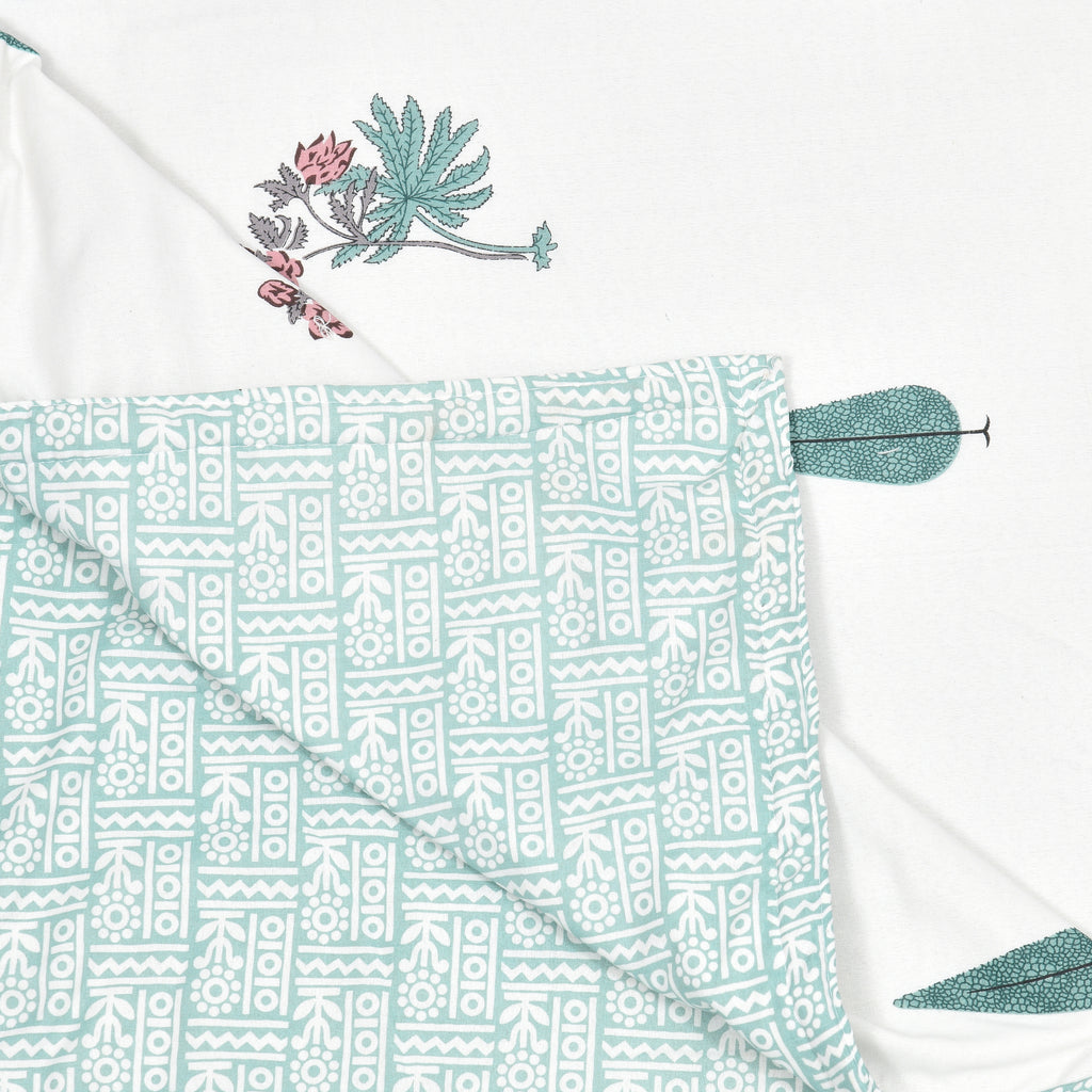 Mughal leaves Cotton Reversible Mulmul Dohar for Double Bed Size