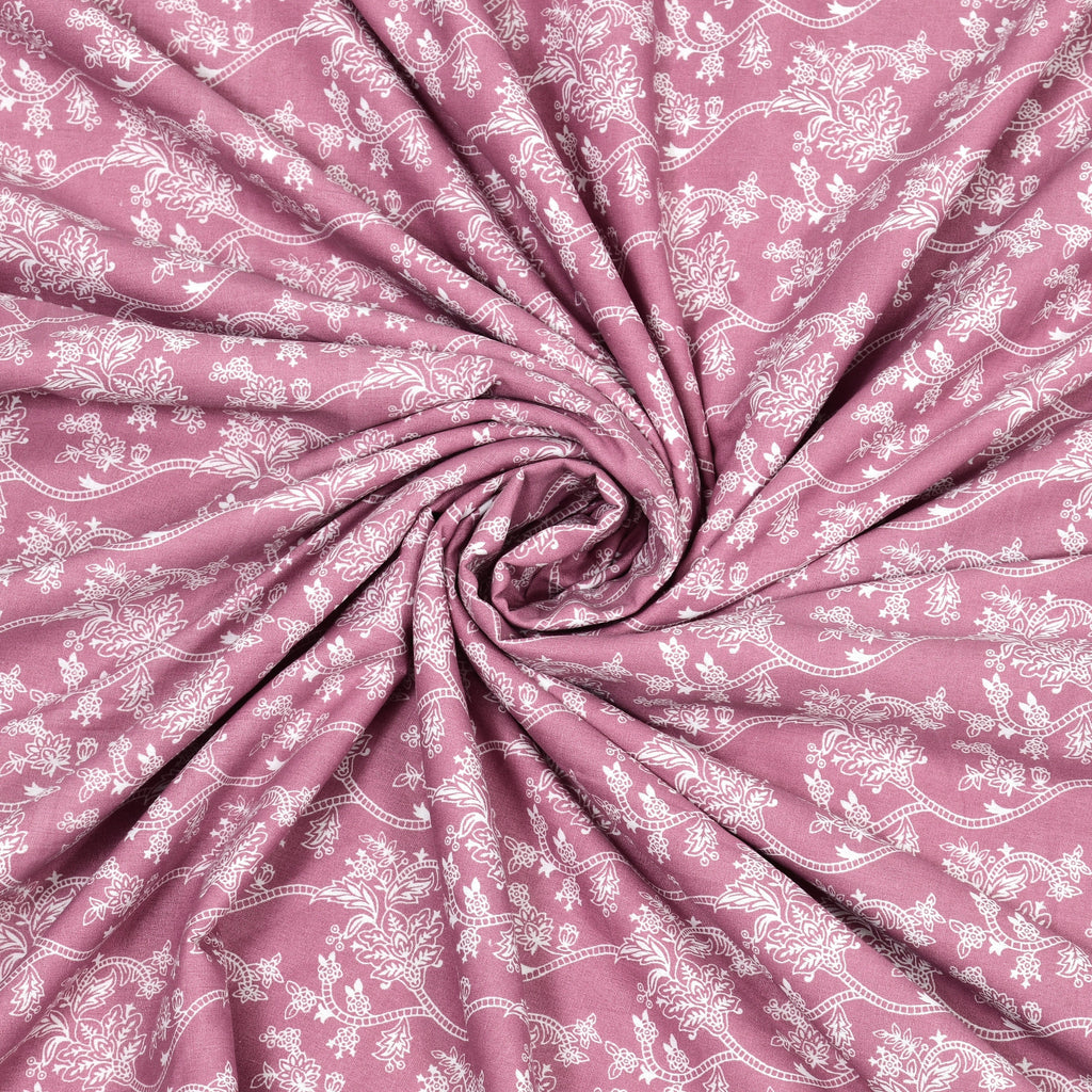 Pink Palm Cotton Reversible Mulmul Dohar for Single Bed Size