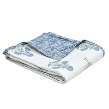 Load image into Gallery viewer, Reversible Hand block print cotton Mulmul Single size Dohar - Blue Flower
