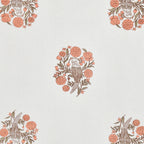 Cotton Hand Block Print Bedsheet Set - Wings-Orange