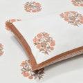 Cotton Hand Block Print Bedsheet Set - Wings-Orange