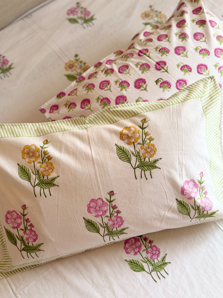 Marigold - Premium Cotton Handblock Print Bedsheet Set