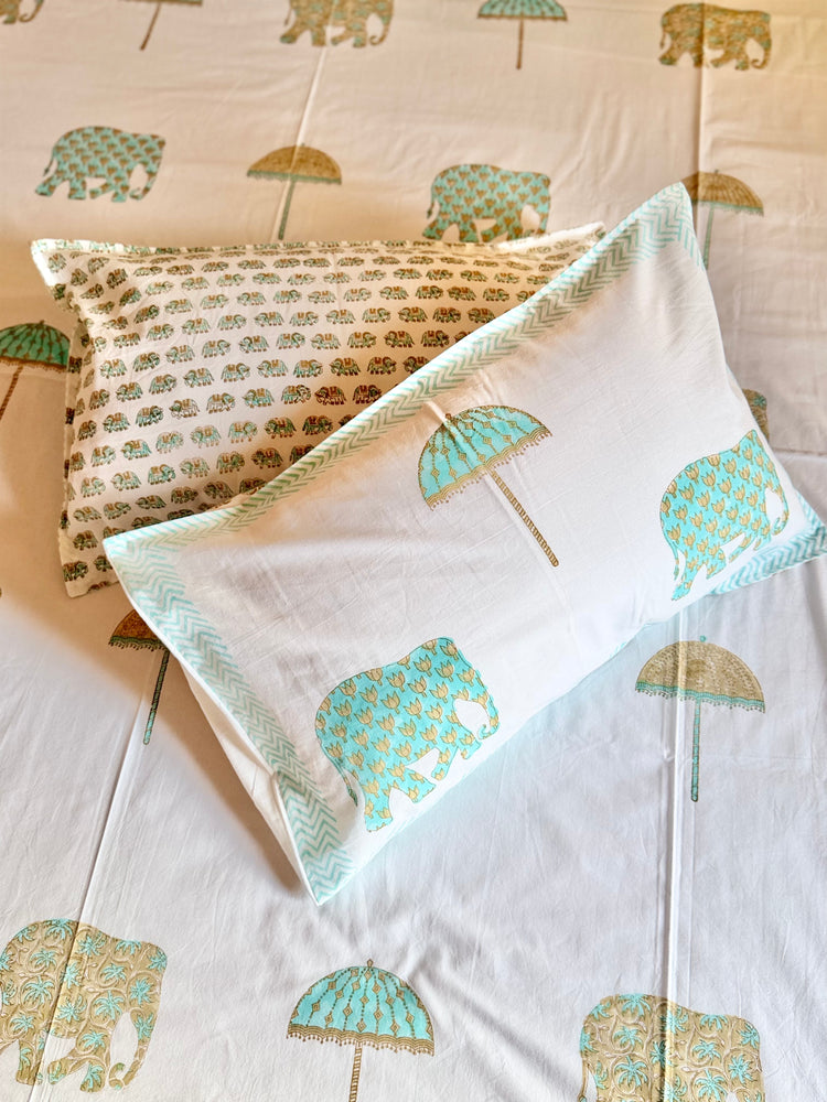 Traditional Motifs- Premium Cotton Handblock Print Bedsheet Set