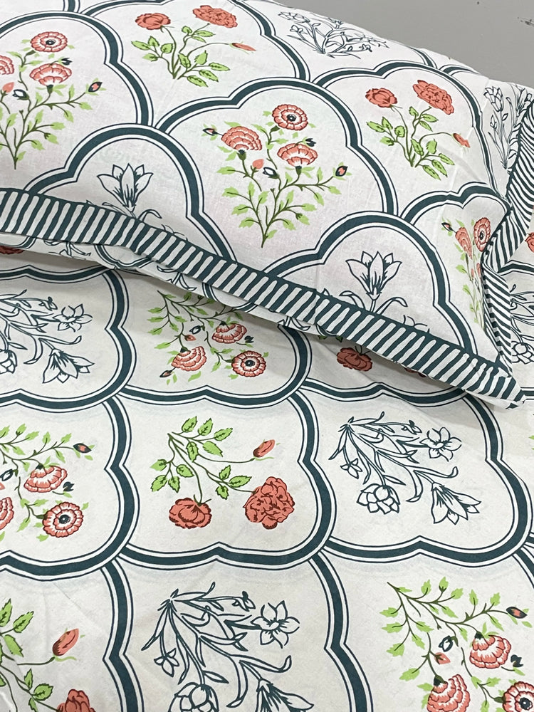 Royal Blue - Premium Cotton Handblock Print Bedsheet Set