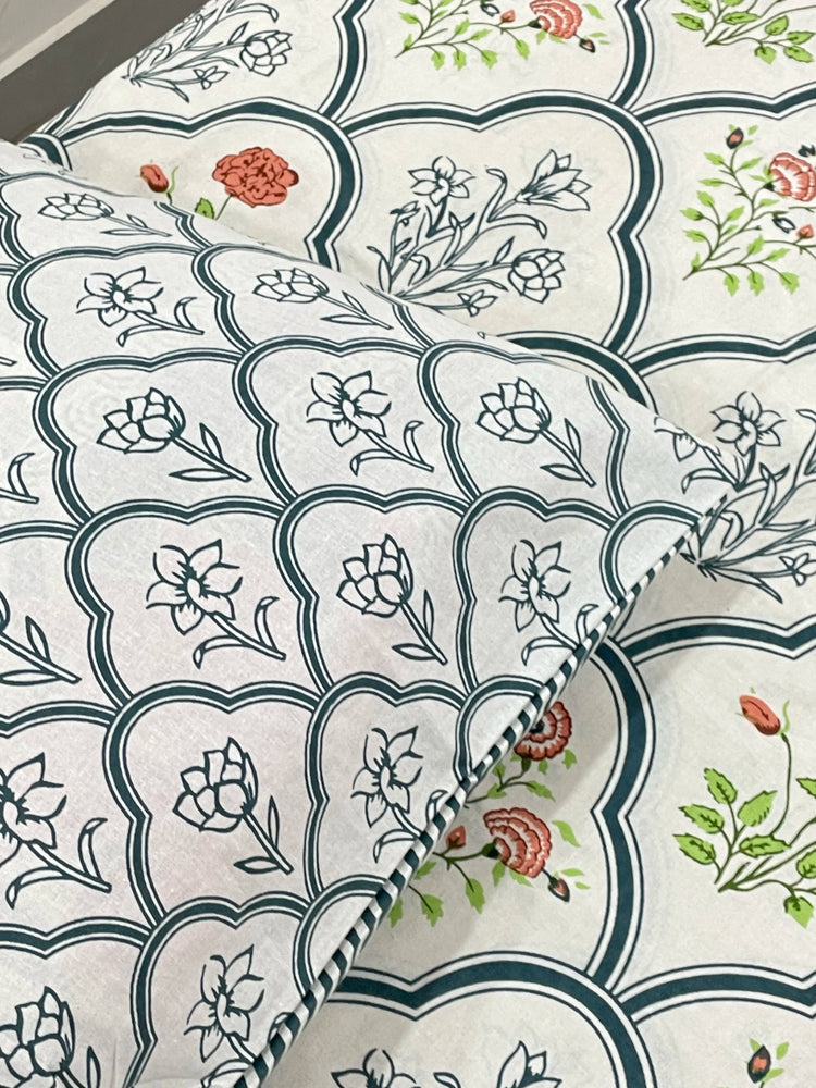 Royal Blue - Premium Cotton Handblock Print Bedsheet Set
