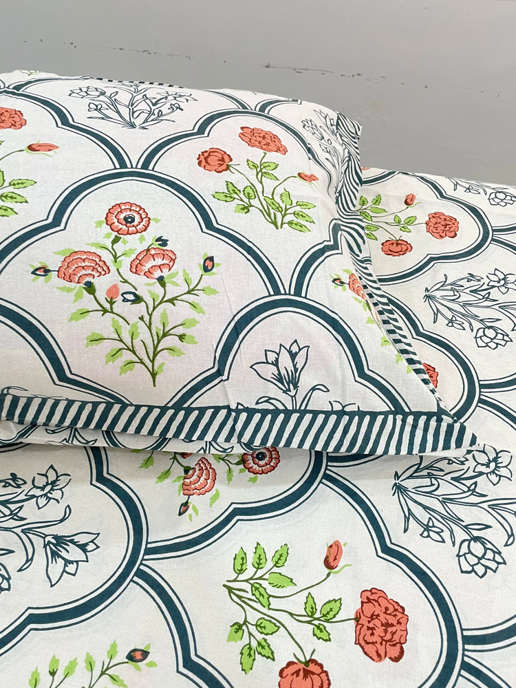 Royal Blue - Premium Cotton Handblock Print Bedsheet Set