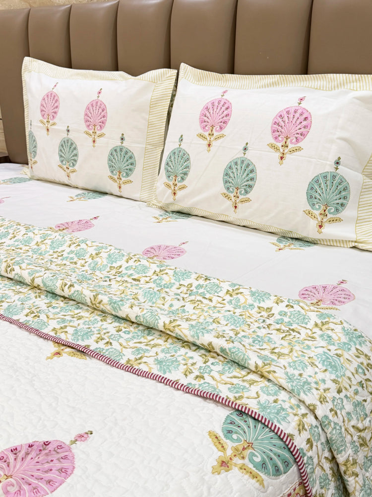 Harmony- Premium cotton handblock print bedsheet set