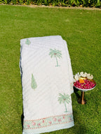 Reversible Hand Block Print Double bed Quilt - ETHNIC
