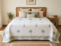 Reversible Hand Block Print Double bed Quilt - ETHNIC