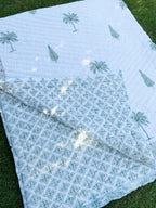 Reversible Hand Block Print Double bed Quilt - ETHNIC