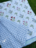 Reversible Hand Block Print Double bed Quilt - BAGH