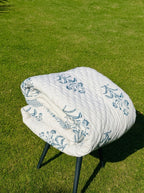 Reversible Hand Block Print Double bed Quilt - INDIGO