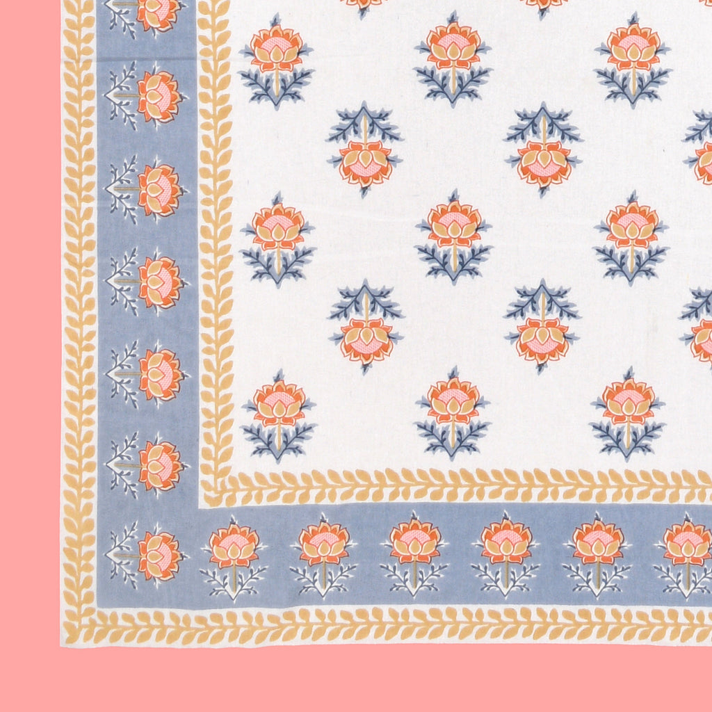 Cotton Print Bedsheet with 2 pillow covers - Plush