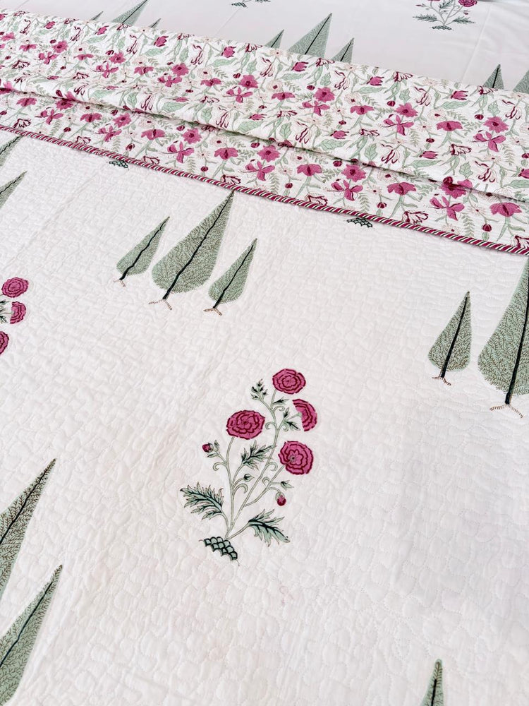 Gulabi - Premium Cotton Handblock Print Bedsheet Set